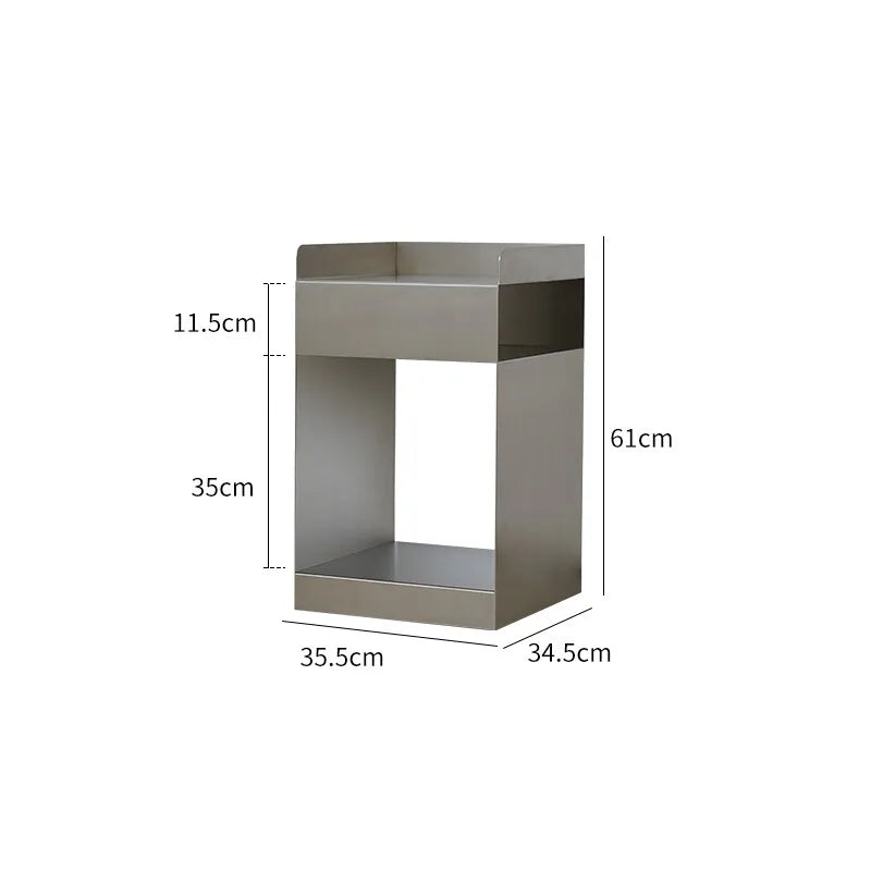 The Rover – Movable Stainless Steel Sofa Side Table with Storage