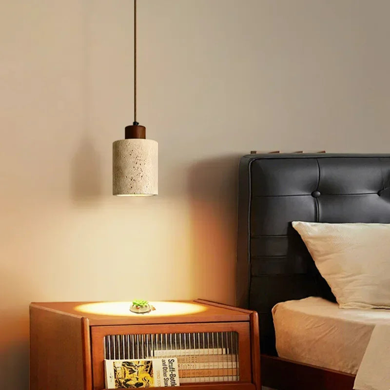 Vintage Japanese Style Wooden Pendant Lamp Chandelier for Bedroom Bedside Retro Bar Restaurant Lighting Fixture