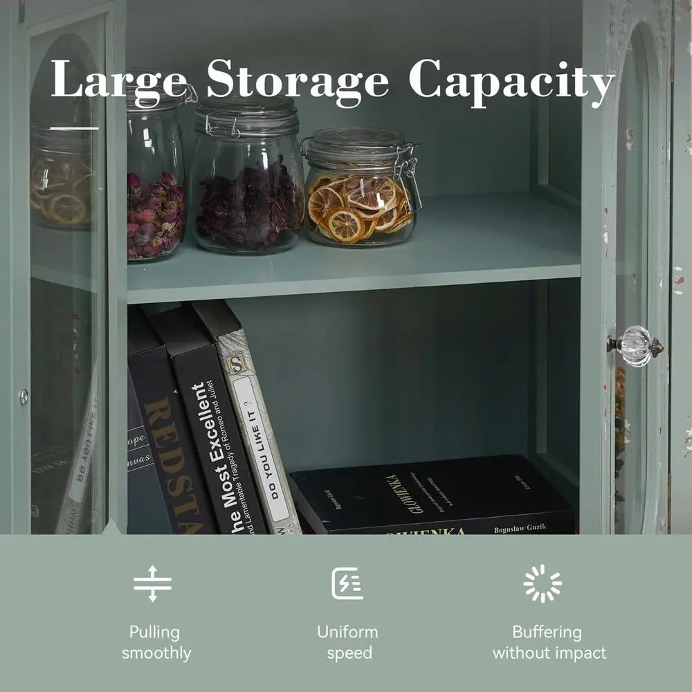 The Emerald Vault Tall Wooden Cabinet