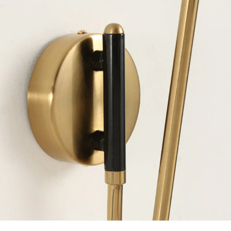Black Swing Arm Wall Sconce Industrial Adjustable Metal Wall Lamp LED Reading Light For Bedroom Bedside Living Room Study E14
