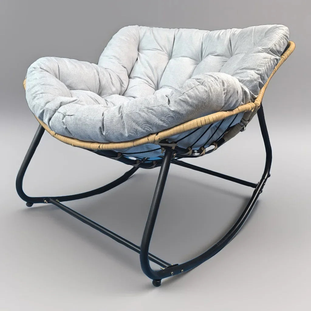 The Nest – Wicker Rattan Rocking Lounge Chair for Balcony & Living Room