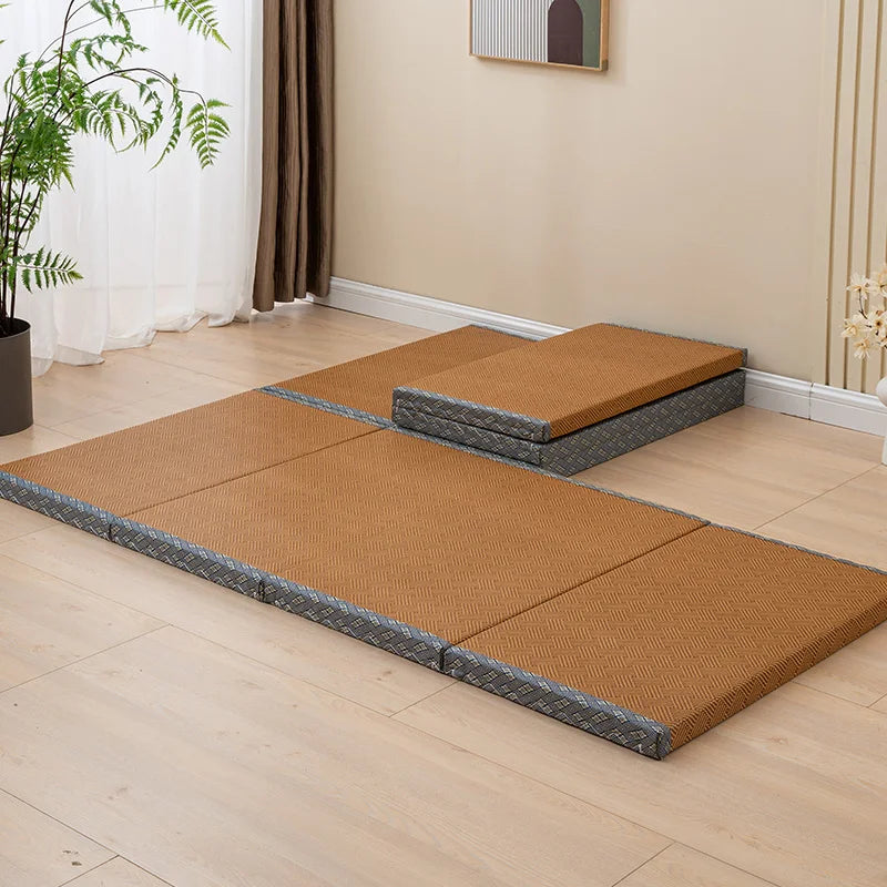 The Tatami — Foldable Japanese Rattan Floor Mat with Coconut Fiber Core
