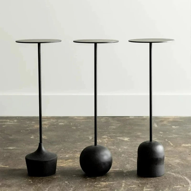 The Monolith – Minimalist Cement & Iron Side Table for Living Room