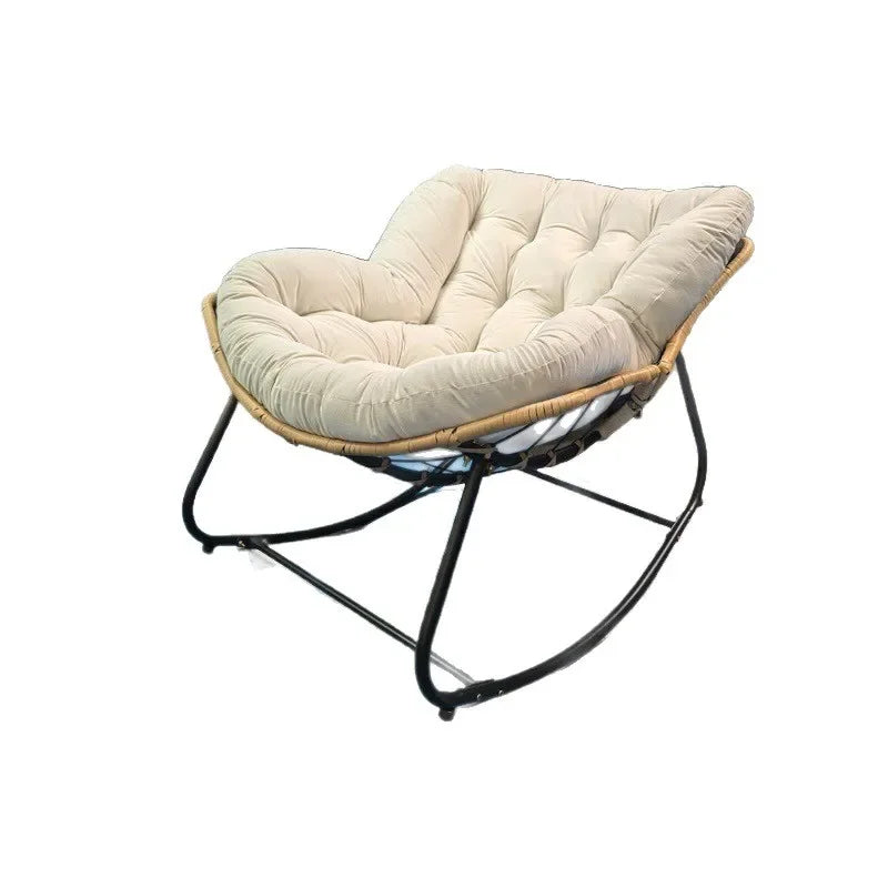 The Nest – Wicker Rattan Rocking Lounge Chair for Balcony & Living Room