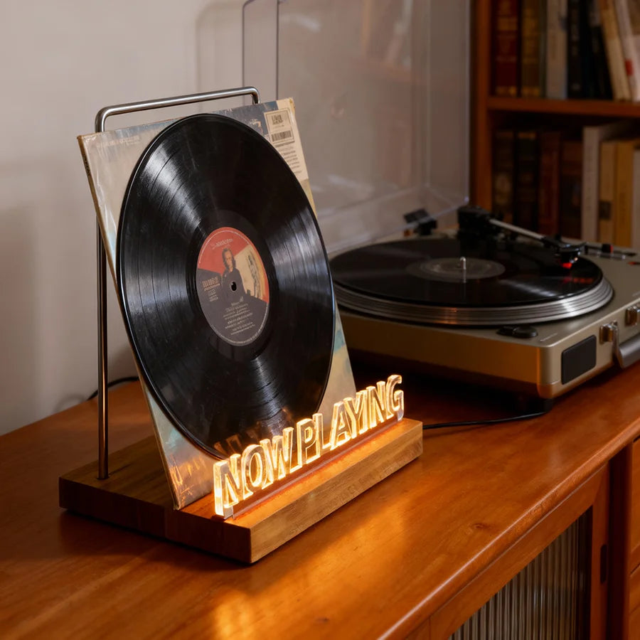The Now Playing – Light-Up Vinyl Record Display Stand with Acrylic Holder