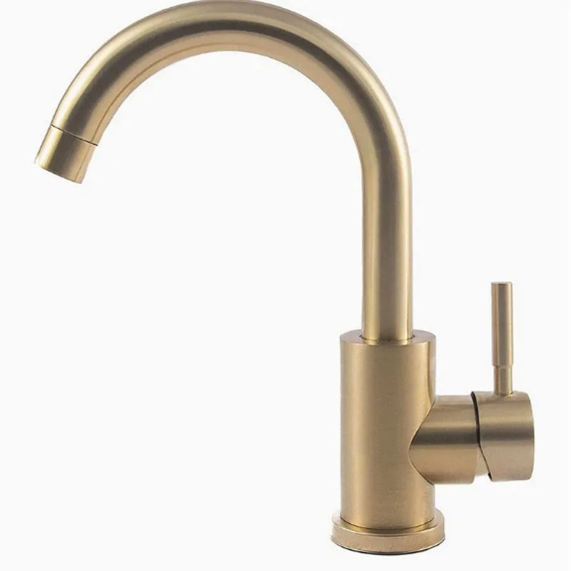 304 stainless steel kitchen faucet brushed gold wash basin hot and cold faucet bathroom swivel faucet