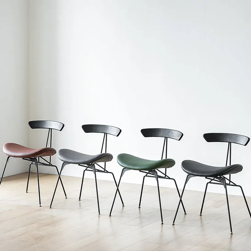 The Atelier – Upholstered Wrought Iron Dining Chair with Armrests
