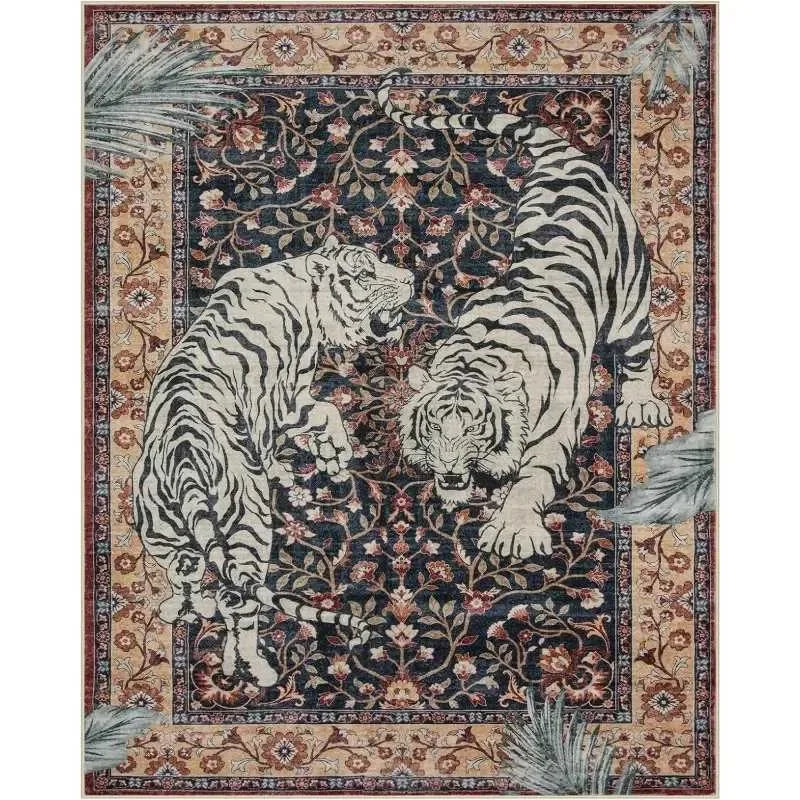 The Wilder Vintage Tiger Flannel Area Rug