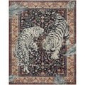 The Wilder – Vintage Tiger Print Flannel Area Rug with Anti-Slip Backing