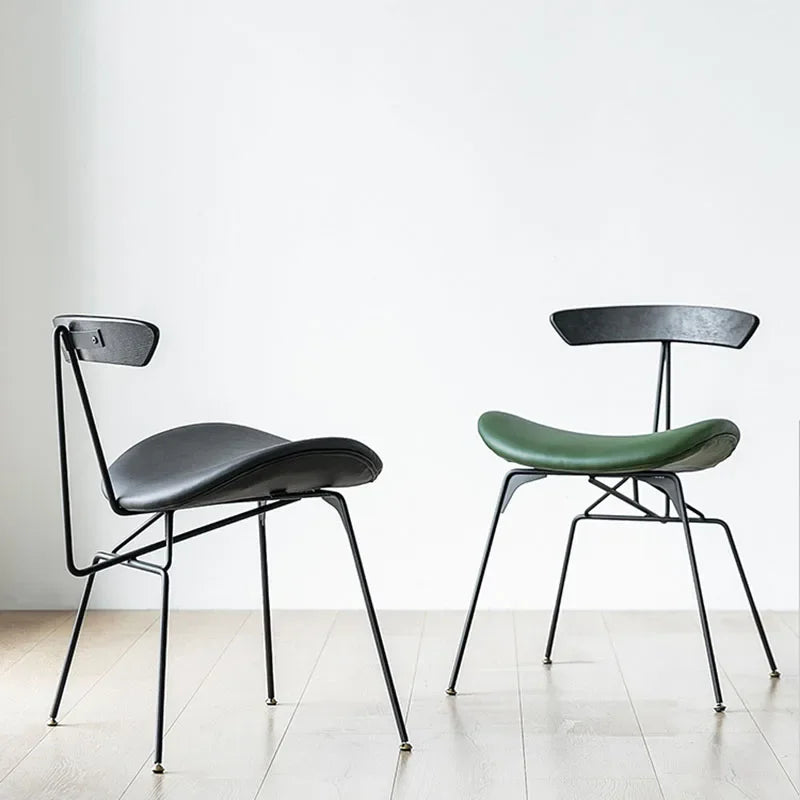 The Atelier – Upholstered Wrought Iron Dining Chair with Armrests