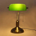 Retro Bank Table Lamp European Style Glass Lamp Office  Antique Copper Colour Living Room Bedroom Decorative Bedside Desk Lamp