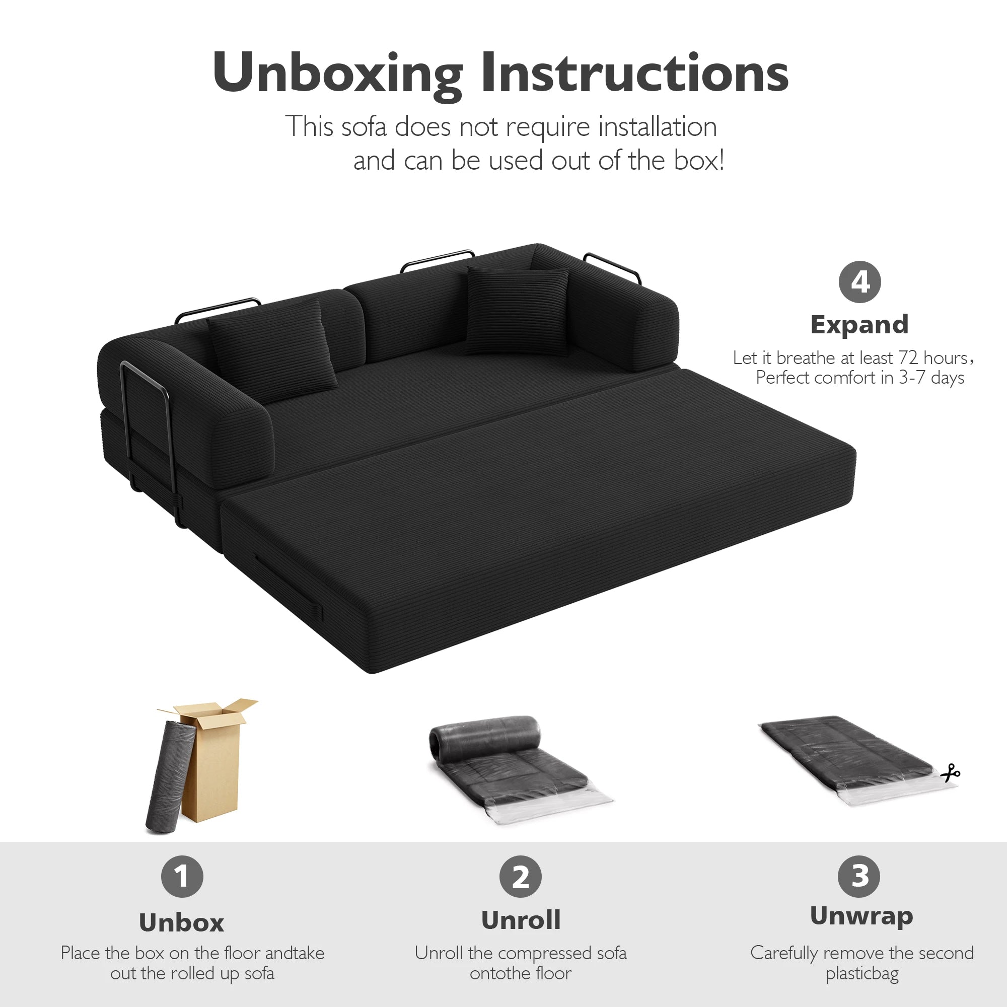 The Modulo 5-in-1 Convertible Floor Sofa Bed | Modular Velvet Sectional