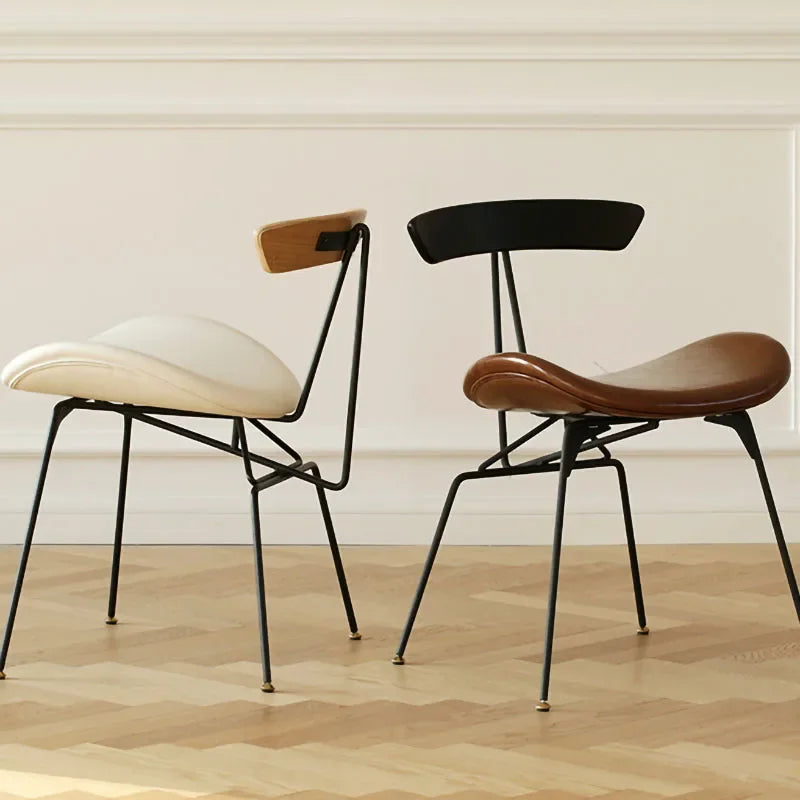 The Atelier – Upholstered Wrought Iron Dining Chair with Armrests