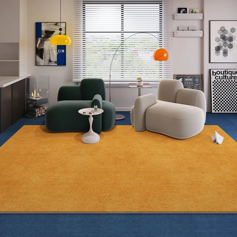 Solid Color Retro Carpets for Living Room Large Area Bedroom Decor Soft Carpet Washable Lounge Floor Mat Anti-slip Cloakroom Rug