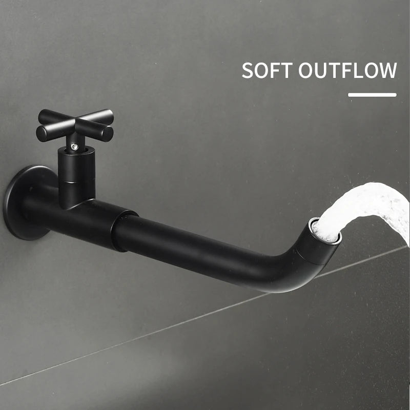 ELLEN Single Cold Faucet Wall Outdoor Mop Pool Faucet Antique Bronze Wall Kitchen Sink Faucet Rotatable ML985