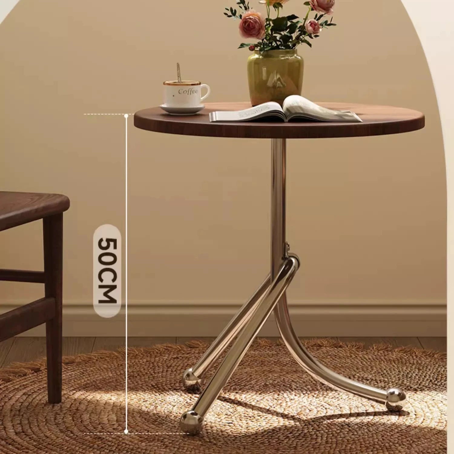 The Ronde – Round Metal Bedside Table with Storage Shelf