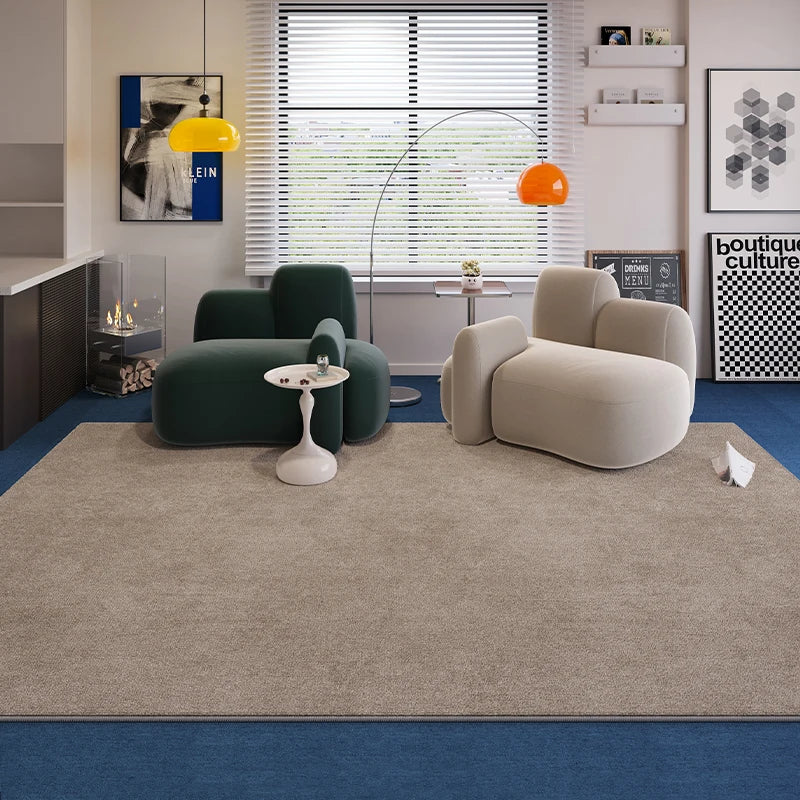 Solid Color Retro Carpets for Living Room Large Area Bedroom Decor Soft Carpet Washable Lounge Floor Mat Anti-slip Cloakroom Rug
