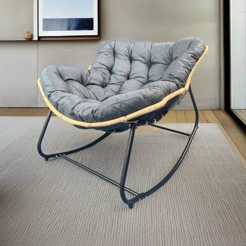 The Nest – Wicker Rattan Rocking Lounge Chair for Balcony & Living Room