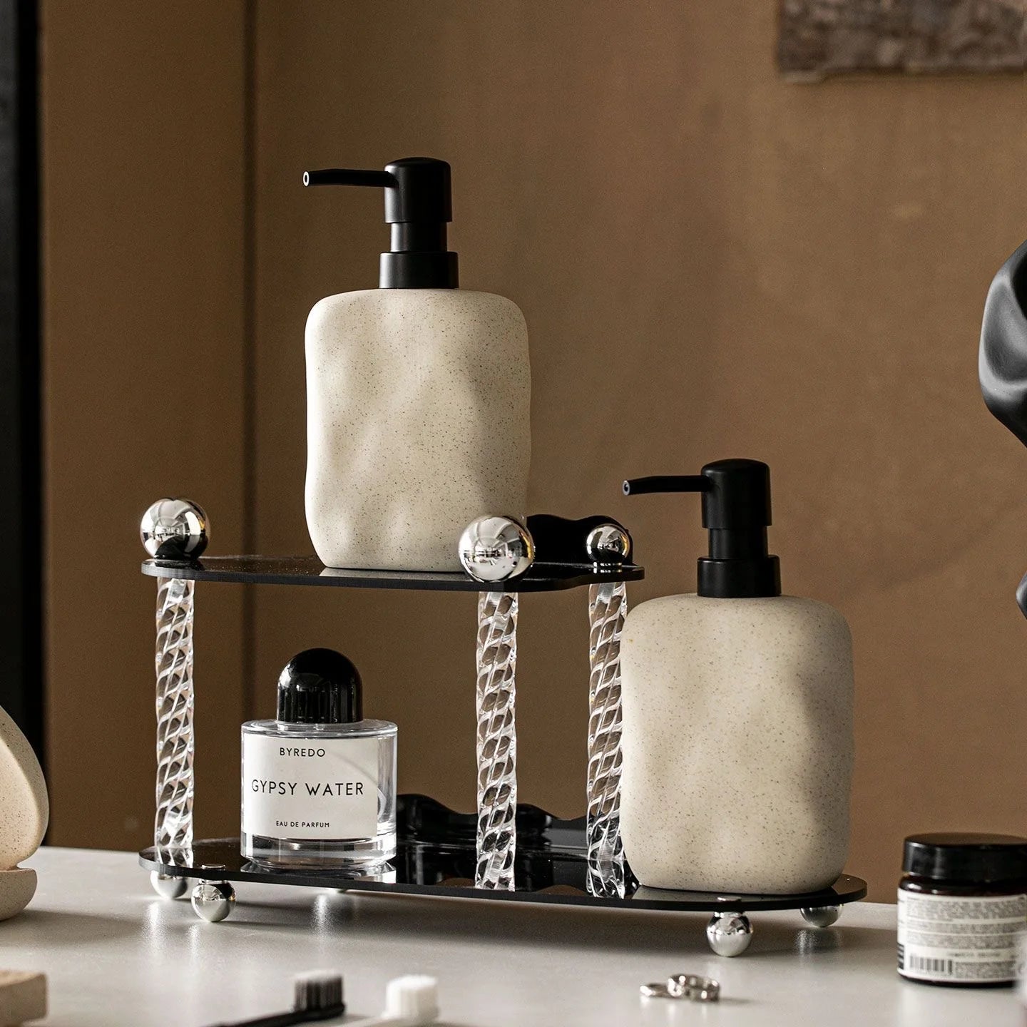 Wabi-sabi Ceramic Lotion Bottle 450ML Squeeze Bottle Soap Dispenser Shampoo Lotion Conditioner Bottle Bathroom Accessories