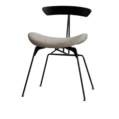 The Atelier – Upholstered Wrought Iron Dining Chair with Armrests