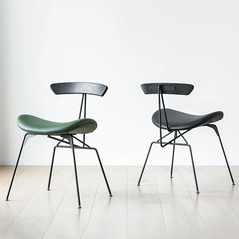 The Atelier – Upholstered Wrought Iron Dining Chair with Armrests