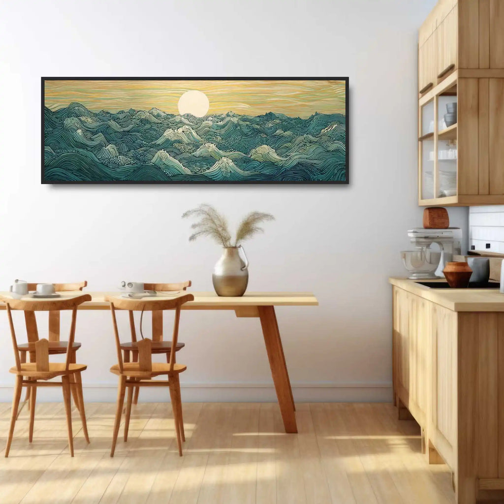 The Great Wave – Japanese Ukiyo-e Panoramic Canvas Wall Art (Unframed)