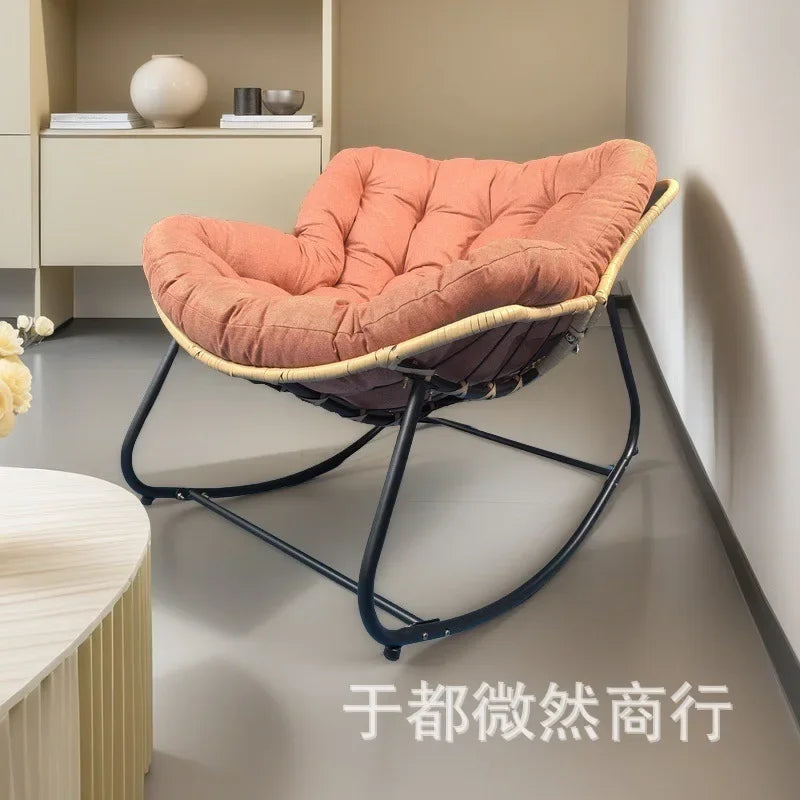 The Nest – Wicker Rattan Rocking Lounge Chair for Balcony & Living Room