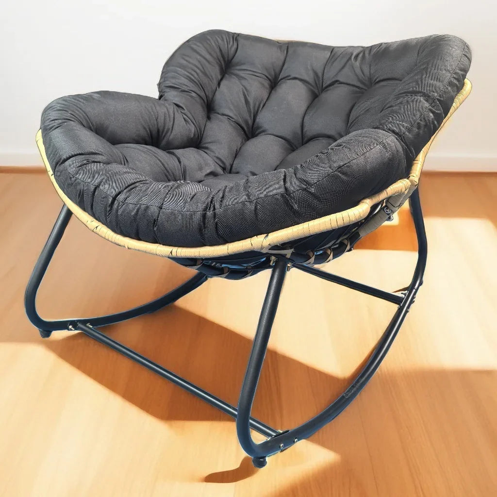 The Nest – Wicker Rattan Rocking Lounge Chair for Balcony & Living Room