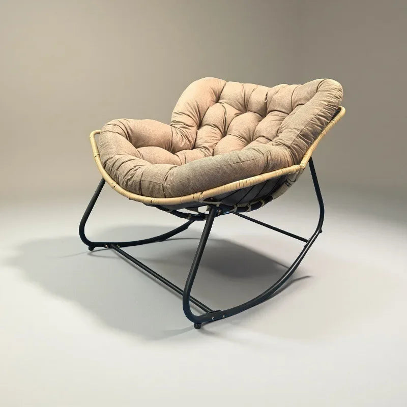 The Nest – Wicker Rattan Rocking Lounge Chair for Balcony & Living Room