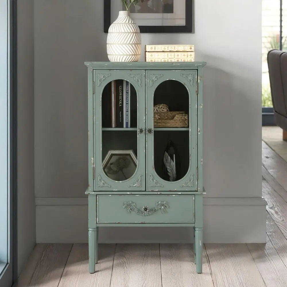 The Emerald Vault Tall Wooden Cabinet