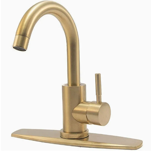 304 stainless steel kitchen faucet brushed gold wash basin hot and cold faucet bathroom swivel faucet
