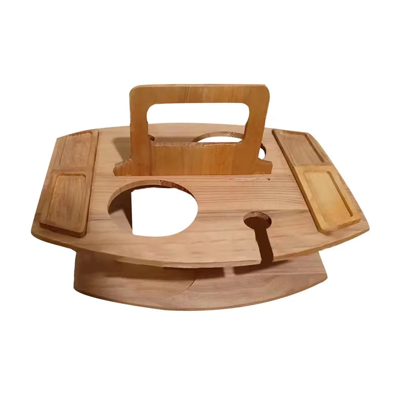The Vineyard Table – Folding Outdoor Wine & Picnic Table with Glass Holder