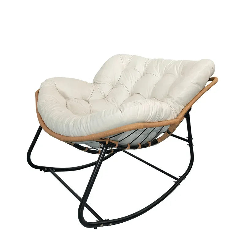The Nest – Wicker Rattan Rocking Lounge Chair for Balcony & Living Room