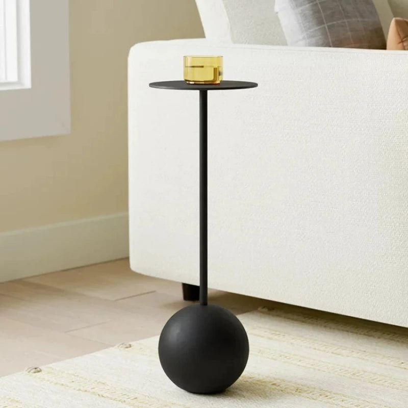 The Monolith – Minimalist Cement & Iron Side Table for Living Room