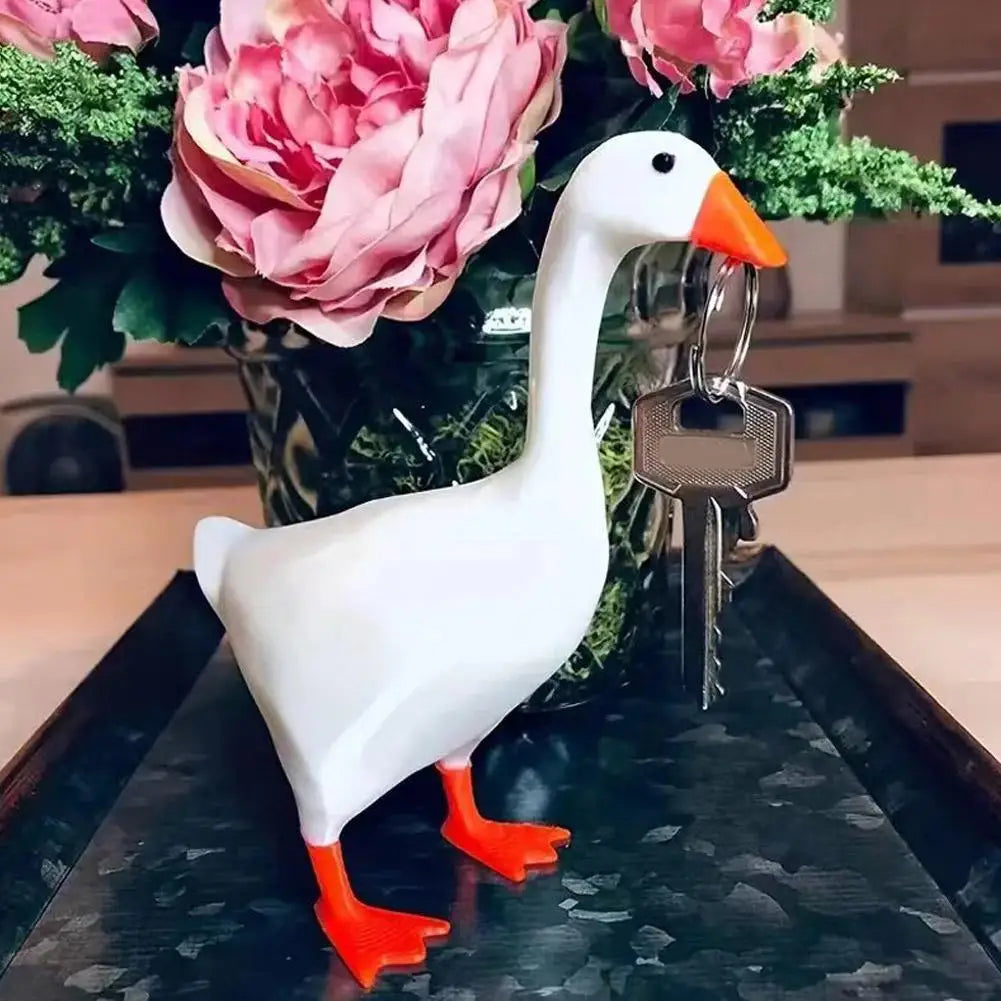 2025 New Resin Material Magnetic Goose Key Holder Gift Idea Cute Duck Figurine Functional Decor Tool Rack Office Desk