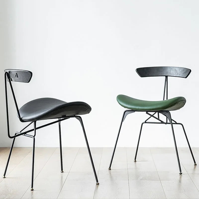 The Atelier – Upholstered Wrought Iron Dining Chair with Armrests